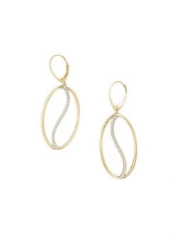 Natori Shangri-La Large 14K Gold & Diamonds Yin-Yang Earrings