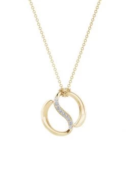 Natori Shangri-La 14K Yellow Gold & Diamond Yin-Yang Pendant Necklace