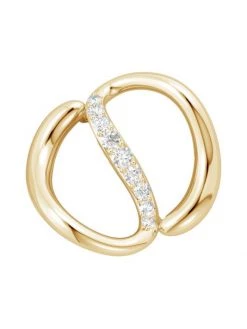 Natori Shangri-La 14K Yellow Gold & Diamond Yin-Yang Brooch