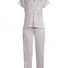 Natori 2-Piece Leopard-Print Cotton Pajama Set