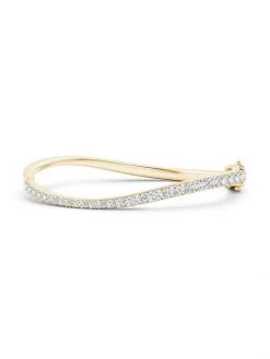 Natori Shangri-La 14K Gold & Half Diamond Bracelet