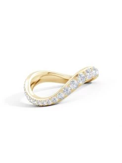 Natori Shangri-La: Brushstroke 14K Gold & Diamond Full Eternity Stacking Ring