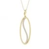 Natori Shangri-La 14K Gold & Diamond Elliptical Yin-Yang Pendant Necklace