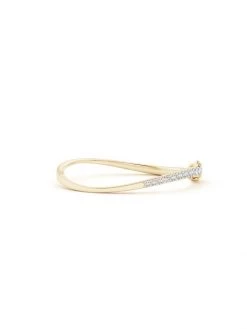 Natori Shangri-La 14K Gold & Diamond Brushstroke Bracelet