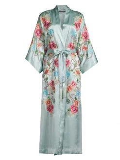 Natori Silk Embroidered Robe