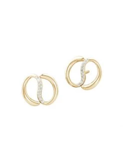 Natori Shangri-La 14K Yellow Gold & Diamond Yin-Yang Stud Earrings
