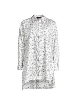 Natori Asago Geometric Print Pajama Shirt