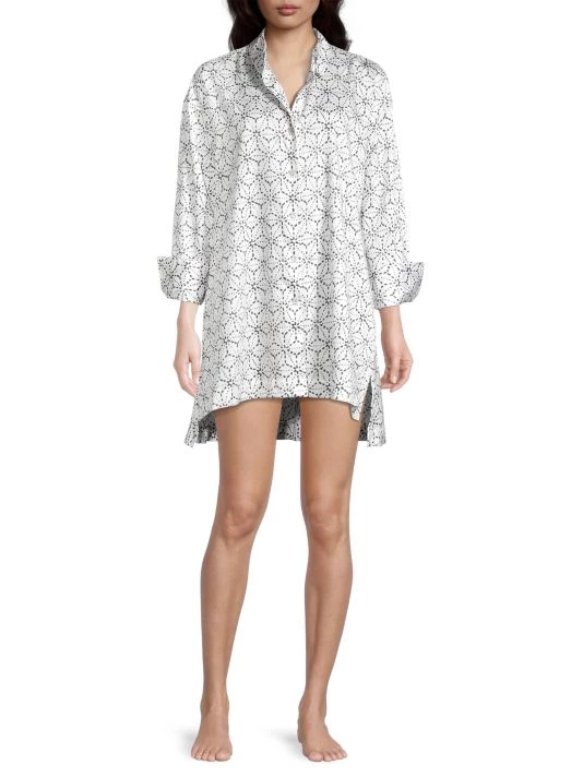 Natori Asago Geometric Print Pajama Shirt 4 Natori Asago Geometric Print Pajama Shirt - Image 2