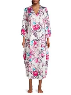 Natori Floral Satin Caftan -Hot Sale Natori Store unnamed file 341