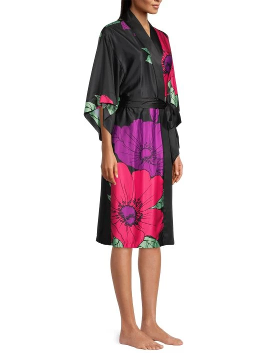 Natori Exotica Floral-Print Charmeuse Robe 6 Natori Exotica Floral-Print Charmeuse Robe - Image 4