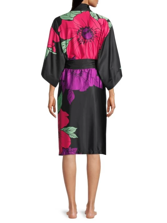 Natori Exotica Floral-Print Charmeuse Robe 7 Natori Exotica Floral-Print Charmeuse Robe - Image 5