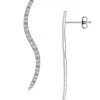 Natori Shangri-La 14K White Gold & Diamond Medium Bruskstroke Drop Earrings