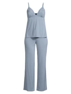 Natori Two-Piece Feathers Essentials Cami Pajama Set Windy Blue -Hot Sale Natori Store unnamed file 39