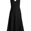Natori Solid Knot-Strap Crepe Dress