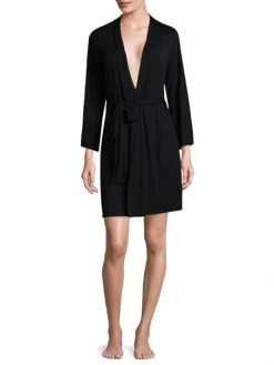 Natori Long-Sleeve Wrap Robe Black -Hot Sale Natori Store unnamed file 455