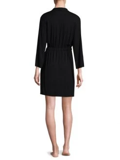 Natori Long-Sleeve Wrap Robe Black -Hot Sale Natori Store unnamed file 457