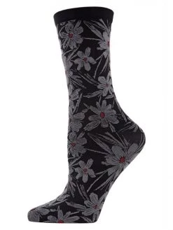 Natori Floral Crew Socks