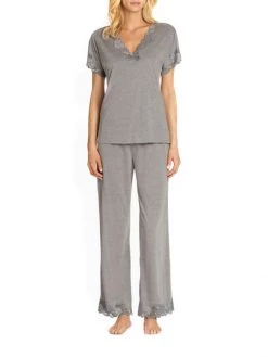 Natori Zen Floral Jersey Pajamas Grey -Hot Sale Natori Store unnamed file 5
