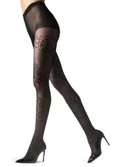 Natori Leopard Mix Semi-Sheer Tights
