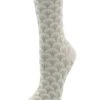 Natori Fretwork Crew Socks Winter White