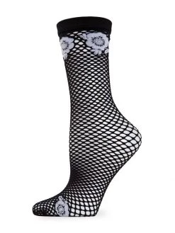 Natori Floral Net Crew Socks