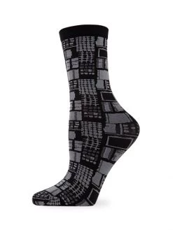 Natori Woven Geo Crew Socks