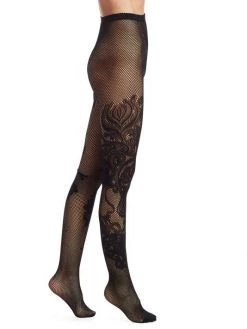 Natori Floral Fishnet Tights