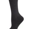 Natori Flat-Knit Crew Socks Medium Grey