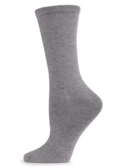 Natori Flat-Knit Crew Socks Medium Grey -Hot Sale Natori Store unnamed file 613