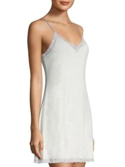 Natori Feather Essential Lace Trimmed Chemise Light Heather Grey -Hot Sale Natori Store unnamed file 62