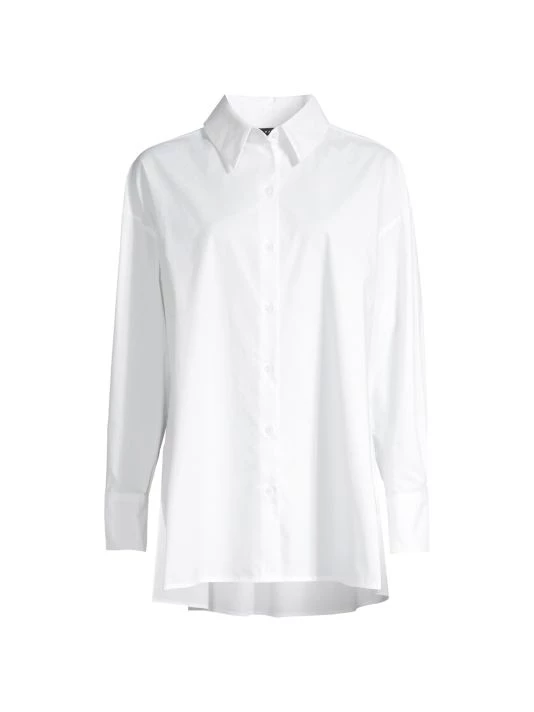 Natori Cotton Poplin Button-Front Top 3 Natori Cotton Poplin Button-Front Top