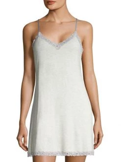 Natori Feather Essential Lace Trimmed Chemise Light Heather Grey -Hot Sale Natori Store unnamed file 66