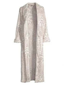 Natori Chestnut Leopard Print Plush Robe Cheetah