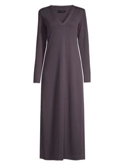 Natori Rib-Knit Lounge V-Neck Dress