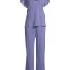 Natori Zen Floral Pajama Set Night Blue