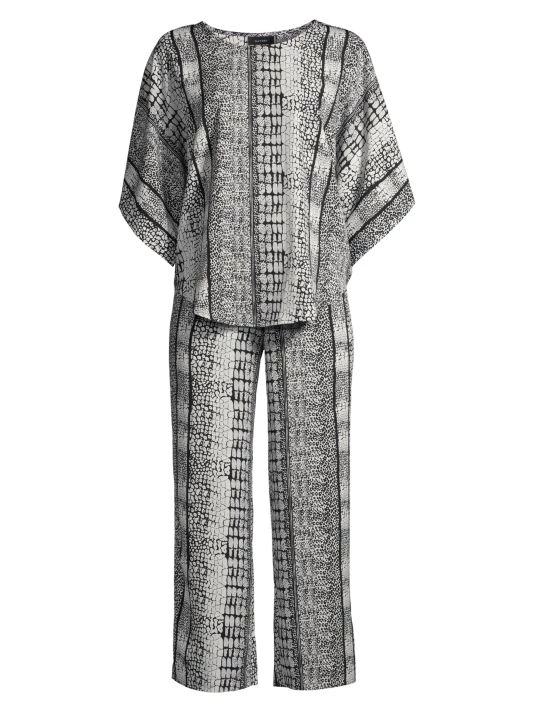 Natori Satin Animal Print Pajama Set 3 Natori Satin Animal Print Pajama Set