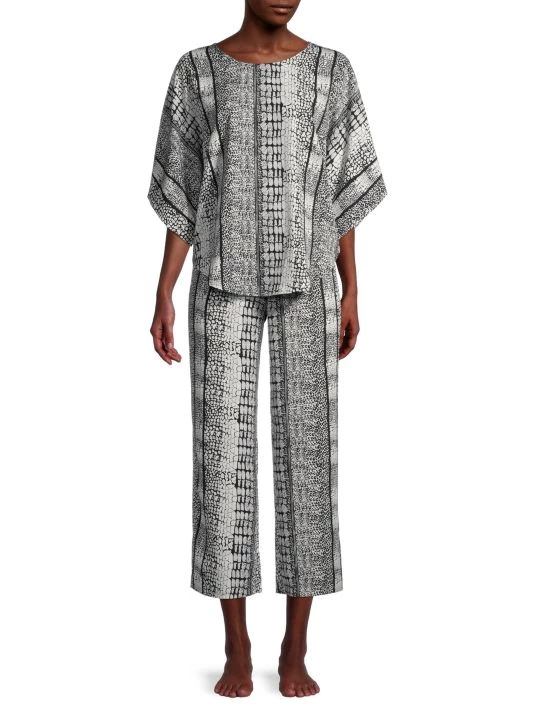 Natori Satin Animal Print Pajama Set 4 Natori Satin Animal Print Pajama Set - Image 2