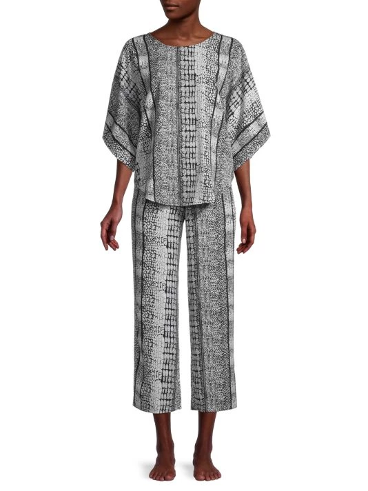 Natori Satin Animal Print Pajama Set 5 Natori Satin Animal Print Pajama Set - Image 3