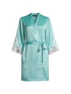 Natori Plume Satin Robe Silver