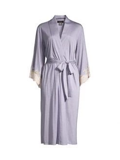 Natori Luxe Shangri-La Robe Dark Plum