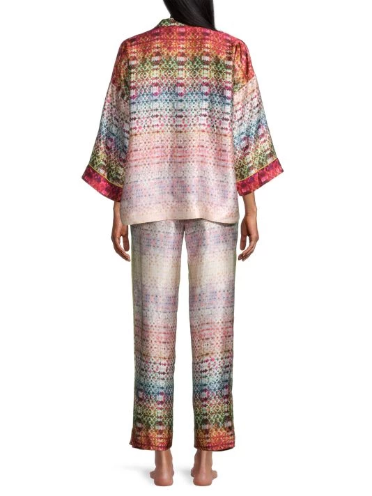 Natori Silk Mixed-Print Pants 7 Natori Silk Mixed-Print Pants - Image 5