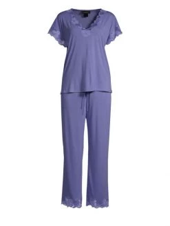 Natori Zen Floral Pajama Set Night Blue -Hot Sale Natori Store unnamed file 77