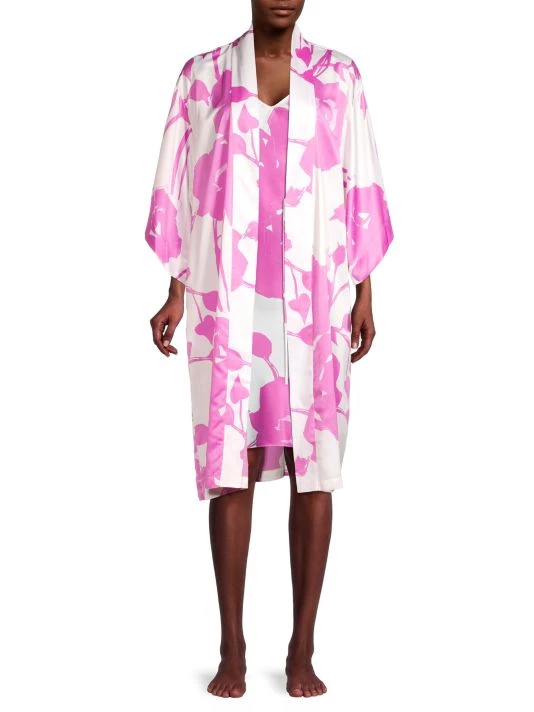 Natori Floral Satin Robe 4 Natori Floral Satin Robe - Image 2