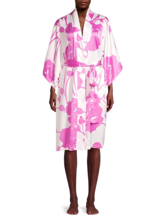 Natori Floral Satin Robe 5 Natori Floral Satin Robe - Image 3
