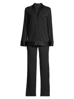 Natori Notch 2-Piece Silk-Blend Pajama Set Black 7 Natori Notch 2-Piece Silk-Blend Pajama Set Black -Hot Sale Natori Store unnamed file 8