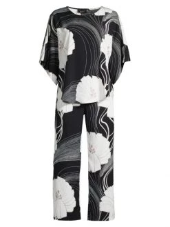 Natori Floral Satin 2-Piece Pajama Set
