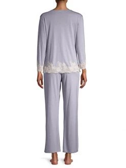 Natori Luxe Shangri La Two-Piece Pajama Set Grey -Hot Sale Natori Store unnamed file 844