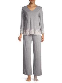 Natori Luxe Shangri La Two-Piece Pajama Set Grey -Hot Sale Natori Store unnamed file 849