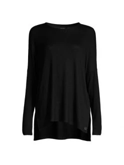 Natori Long-Sleeve Knit Pullover Black -Hot Sale Natori Store unnamed file 85