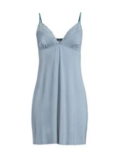 Natori Lace & Sheer Trim Chemise Windy Blue
